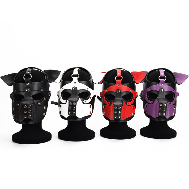 ALPHA PUP HOOD – Purple Vegan Leather