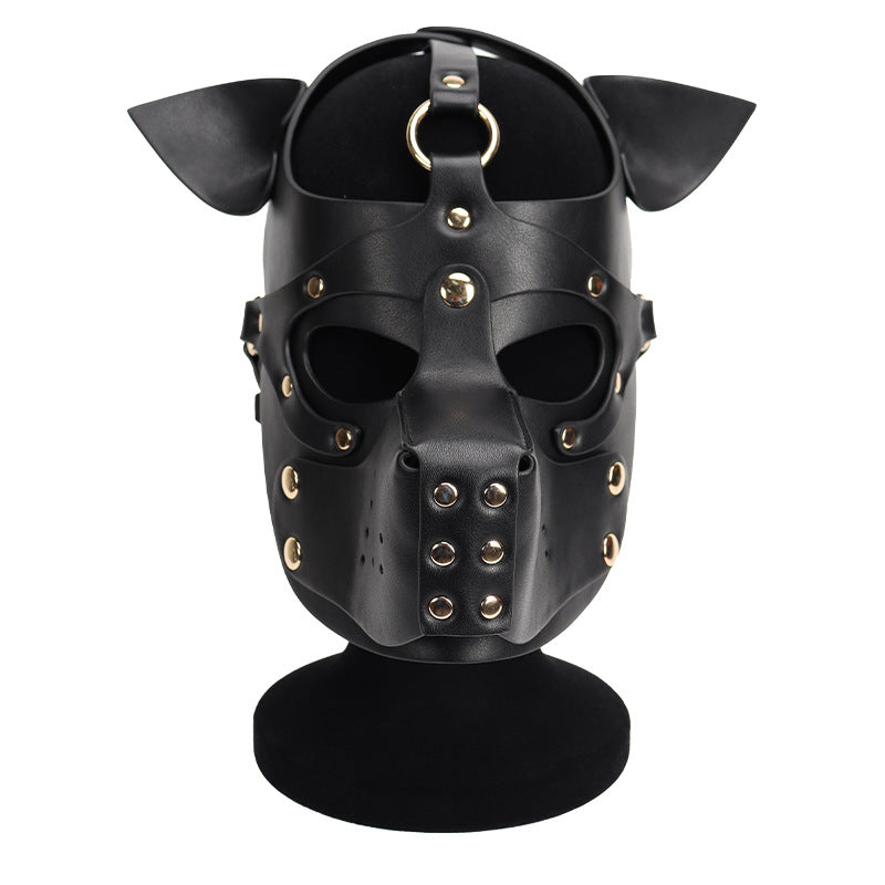 ALPHA PUP HOOD – Black Vegan Leather