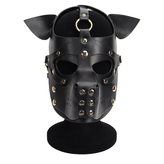 ALPHA PUP HOOD – Black Vegan Leather