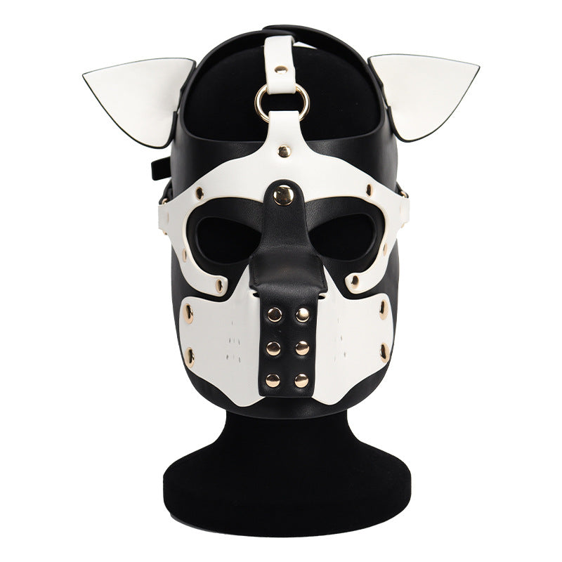 ALPHA PUP HOOD – White Vegan Leather