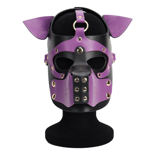 ALPHA PUP HOOD – Purple Vegan Leather