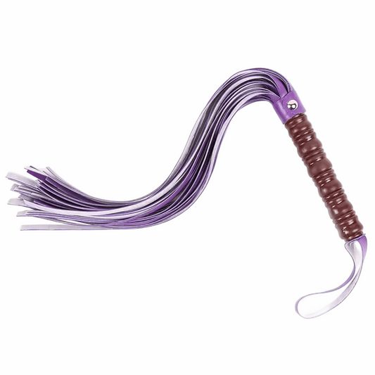 Wooden Grip Puppy Flogger - Purple at Pup Hood UK