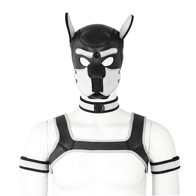 ALPHA PUP HOOD SET - White & Black - Pup Hood UK