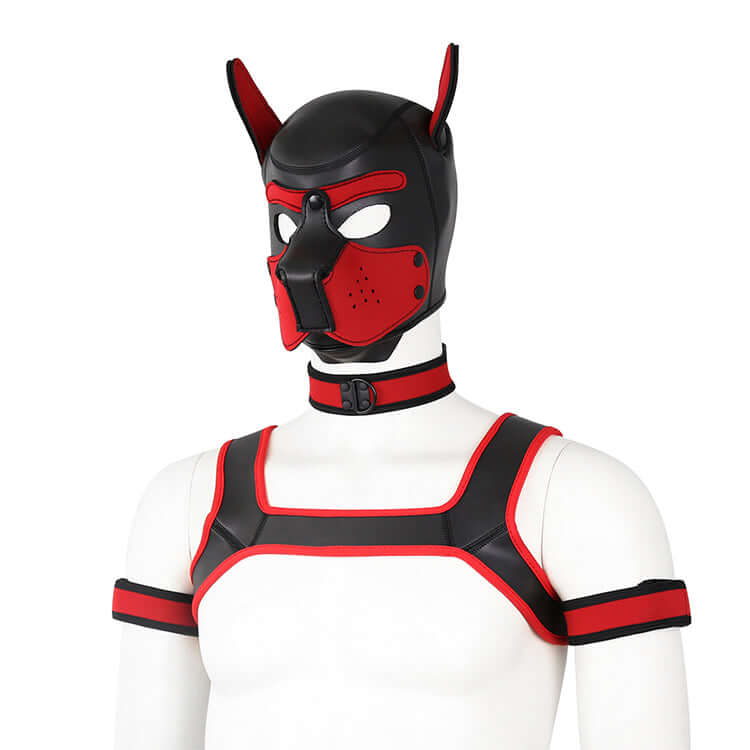ALPHA PUP HOOD SET - Red & Black - Pup Hood UK