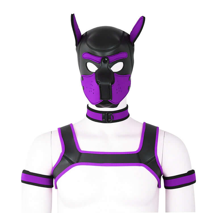 ALPHA PUP HOOD SET - Purple & Black - Pup Hood UK