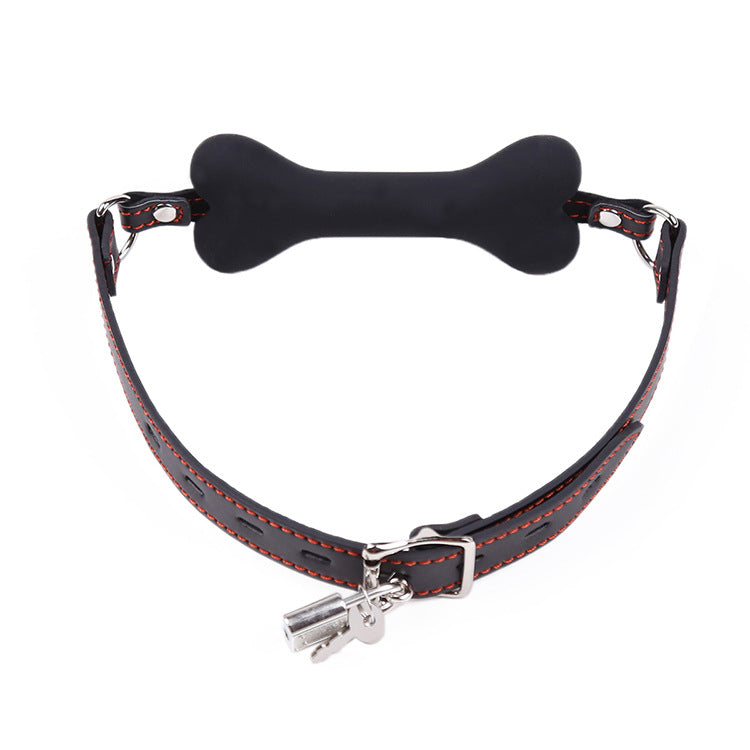 PUP TREAT BONE GAG - Black - Pup Hood UK