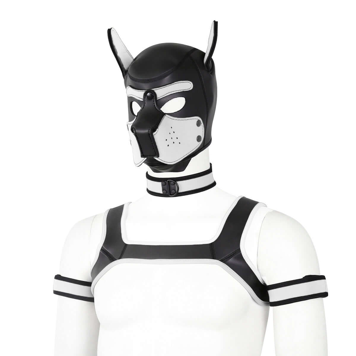 ALPHA PUP HOOD SET - White & Black - Pup Hood UK
