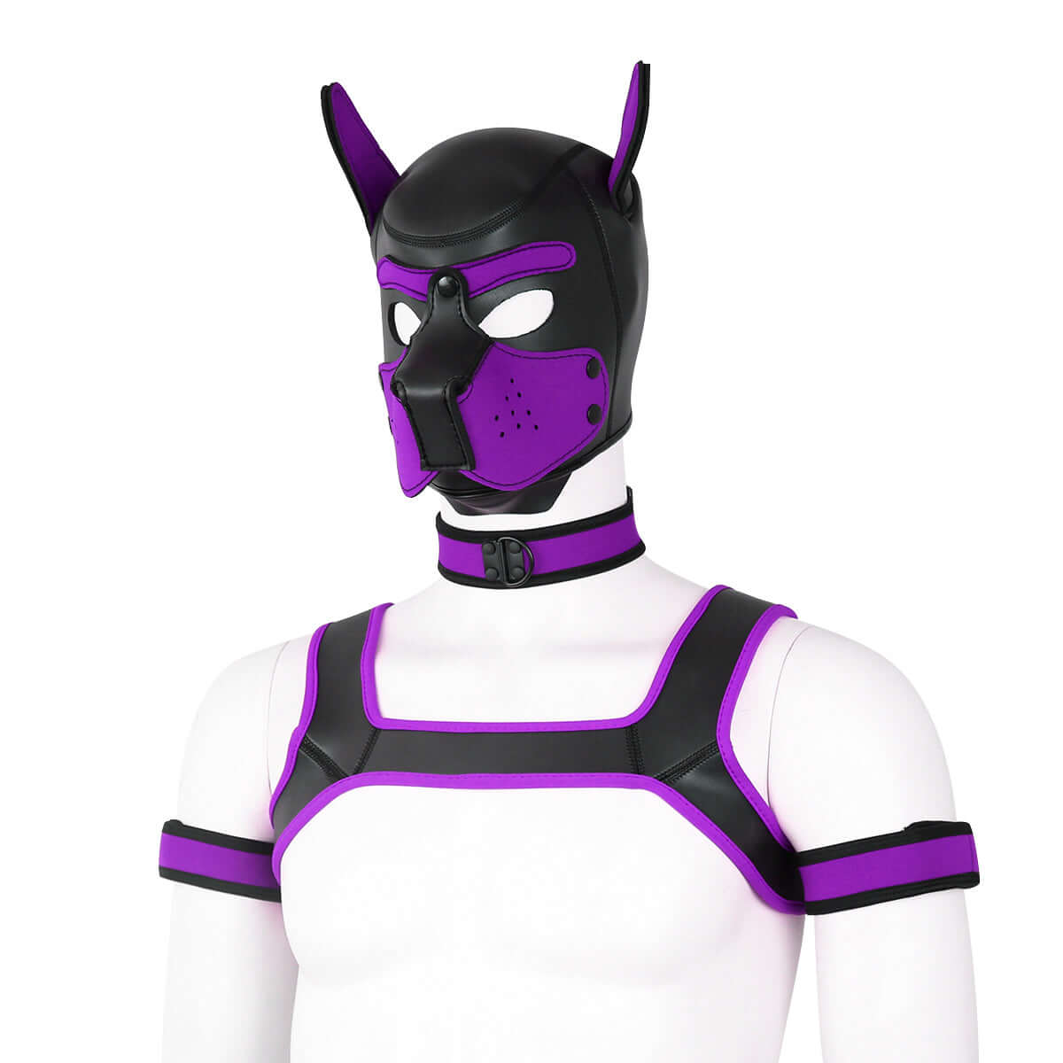 ALPHA PUP HOOD SET - Purple & Black - Pup Hood UK