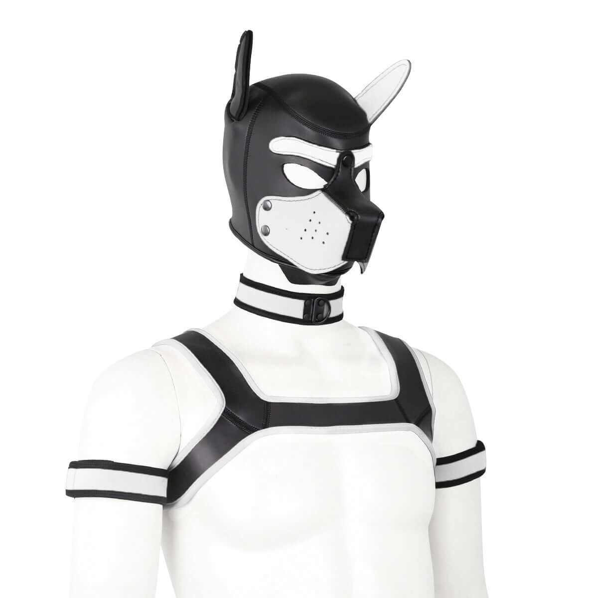 ALPHA PUP HOOD SET - White & Black - Pup Hood UK
