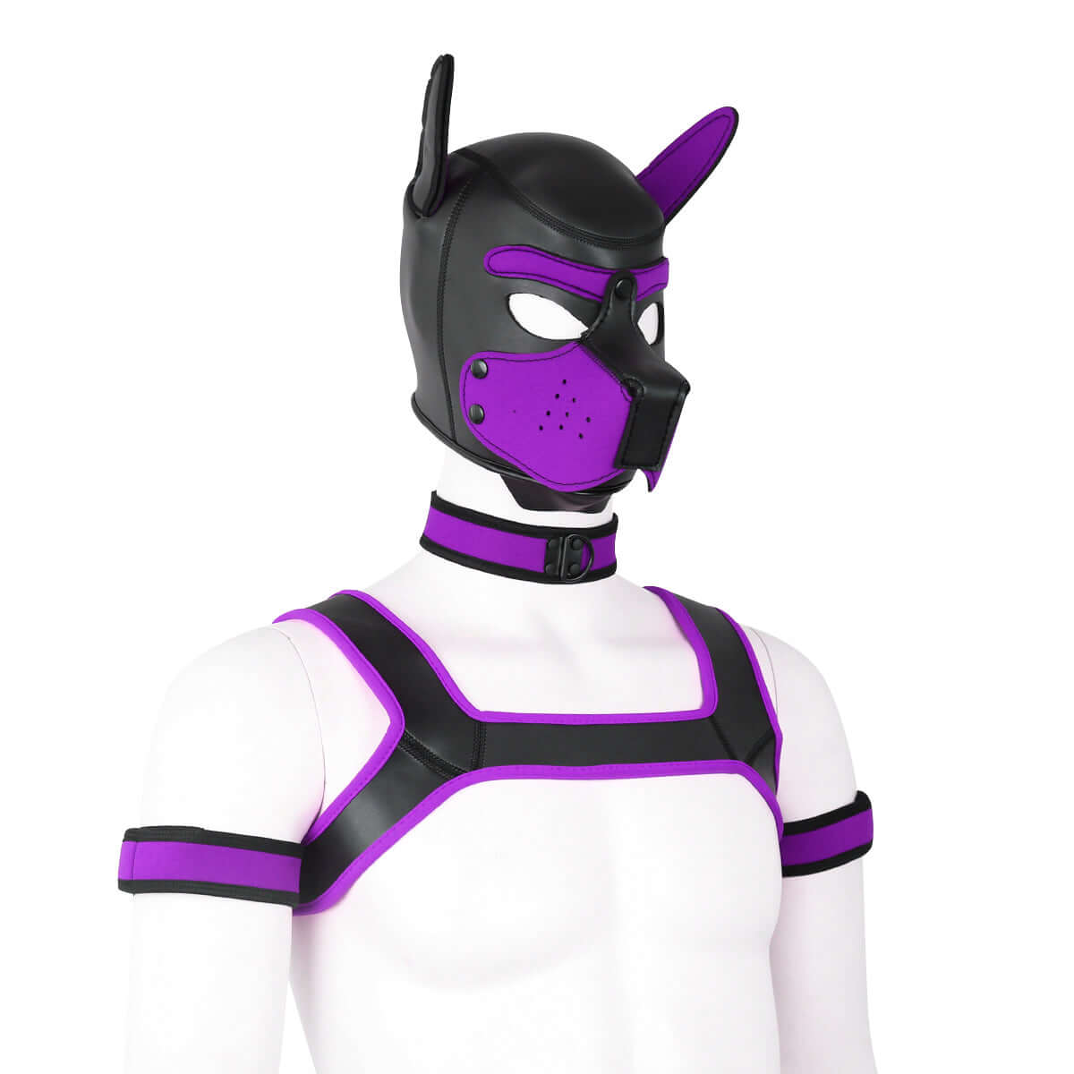 ALPHA PUP HOOD SET - Purple & Black - Pup Hood UK