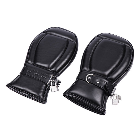 PADDED PUP PAW LOCKABLE MITTS - Black - Pup Hood UK
