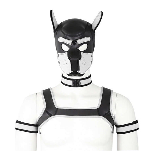 ALPHA PUP HOOD SET - White & Black - Pup Hood UK