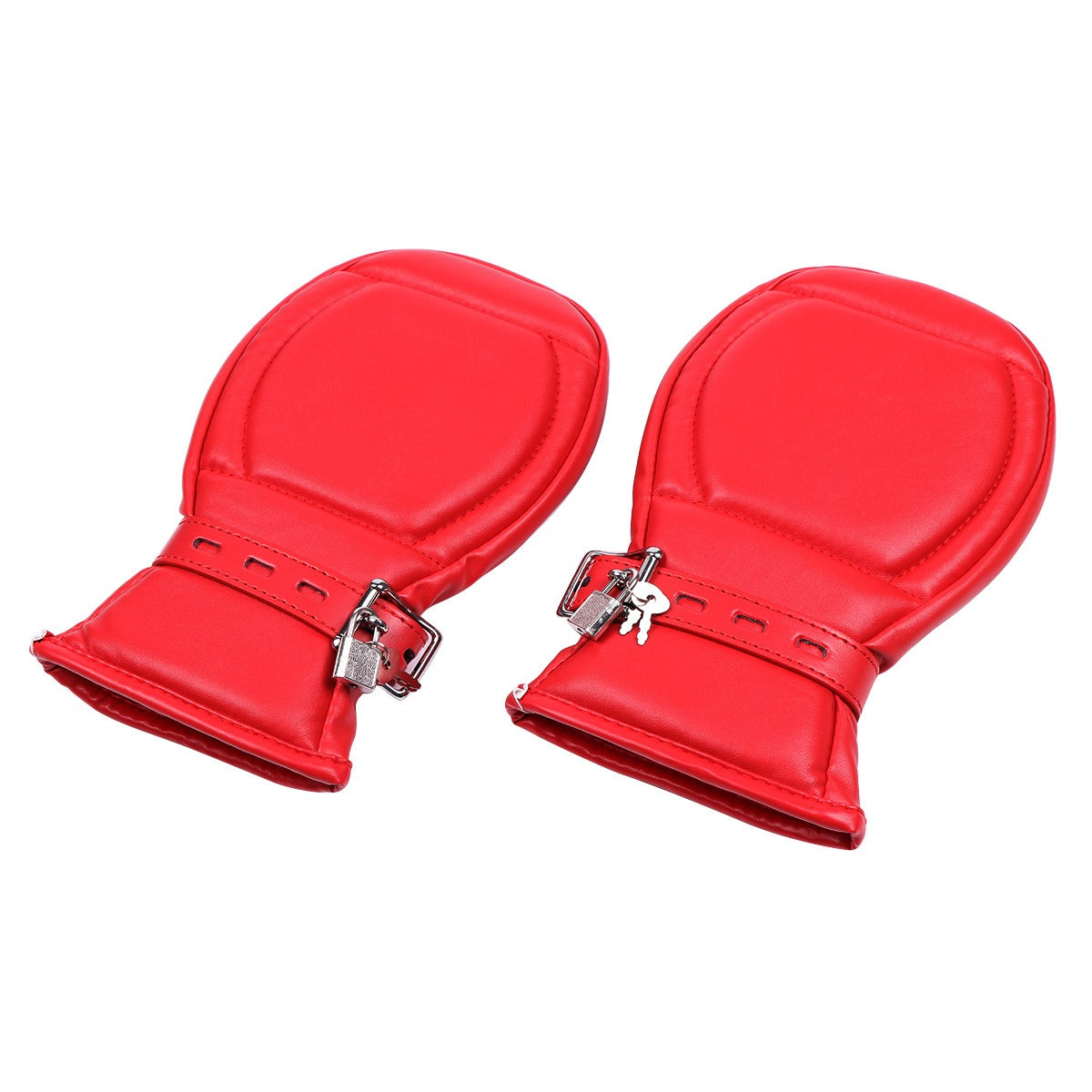 PADDED PUP PAW LOCKABLE MITTS - Red - Pup Hood UK