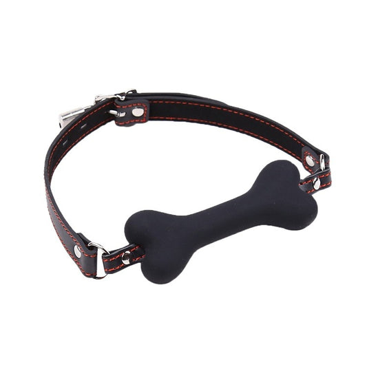 PUP TREAT BONE GAG - Black - Pup Hood UK